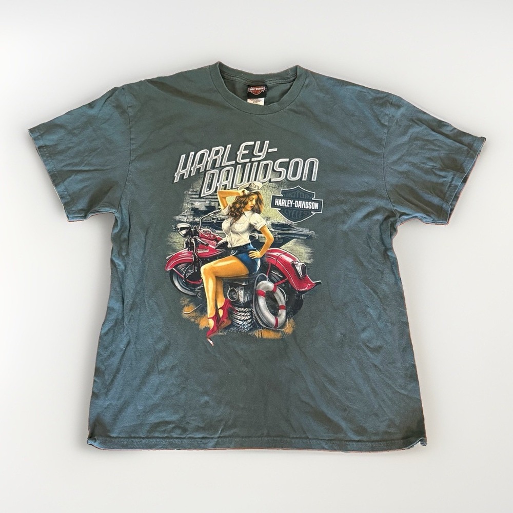 Harley-Davidson of Kingwood TX Dealer T-Shirt XL Pin-Up Girl 2-Sided Graphic